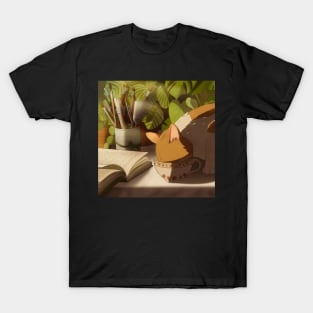 Cat drinking from glass T-Shirt